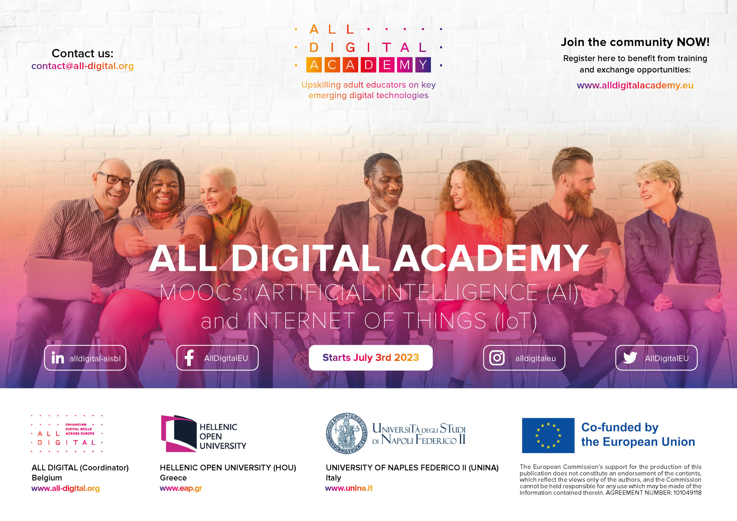 ALL DIGITAL ACADEMY: Free MOOCs for Adult Trainers on AI and IoT!