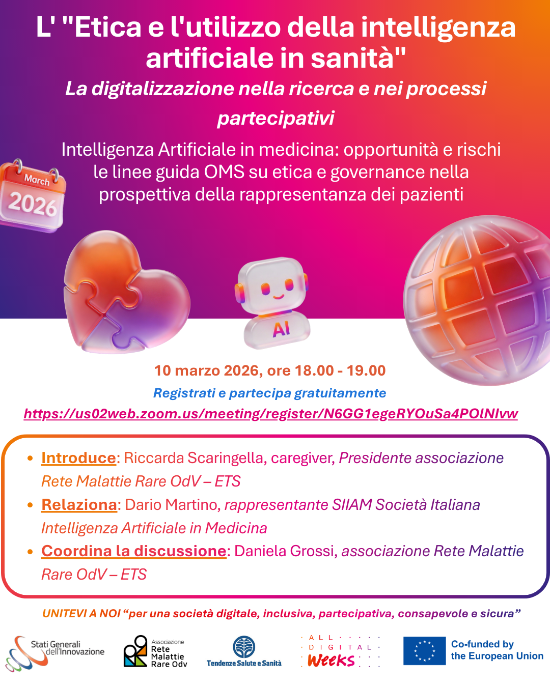 Etica e utilizzo dell’intelligenza artificiale in sanità: la digitalizzazione nella ricerca e nei processi partecipativi – “I.A. in medicina: opportunità e rischi”