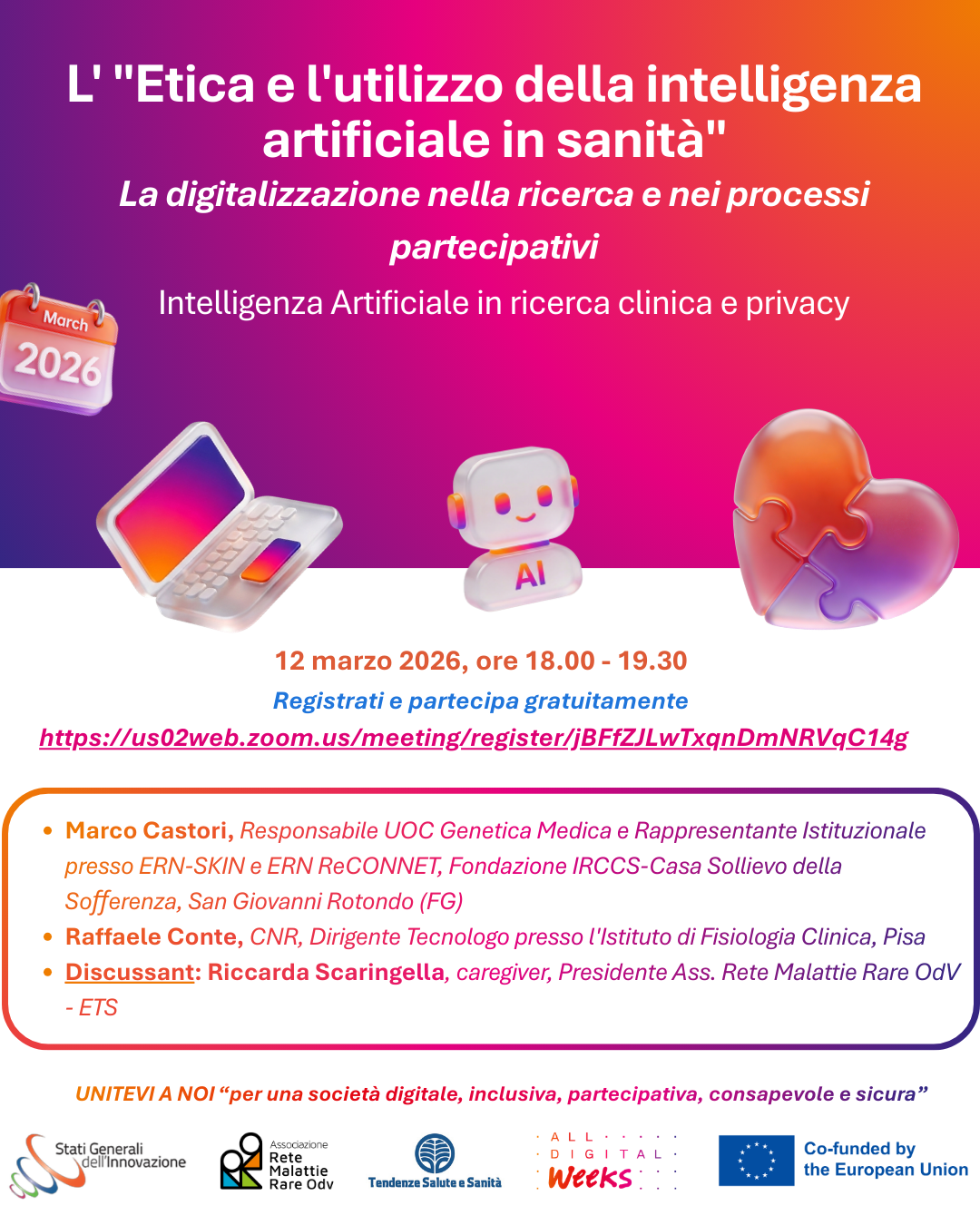 Etica e utilizzo dell’intelligenza artificiale in sanità: la digitalizzazione nella ricerca e nei processi partecipativi – “Intelligenza artificiale nella ricerca clinica e privacy”